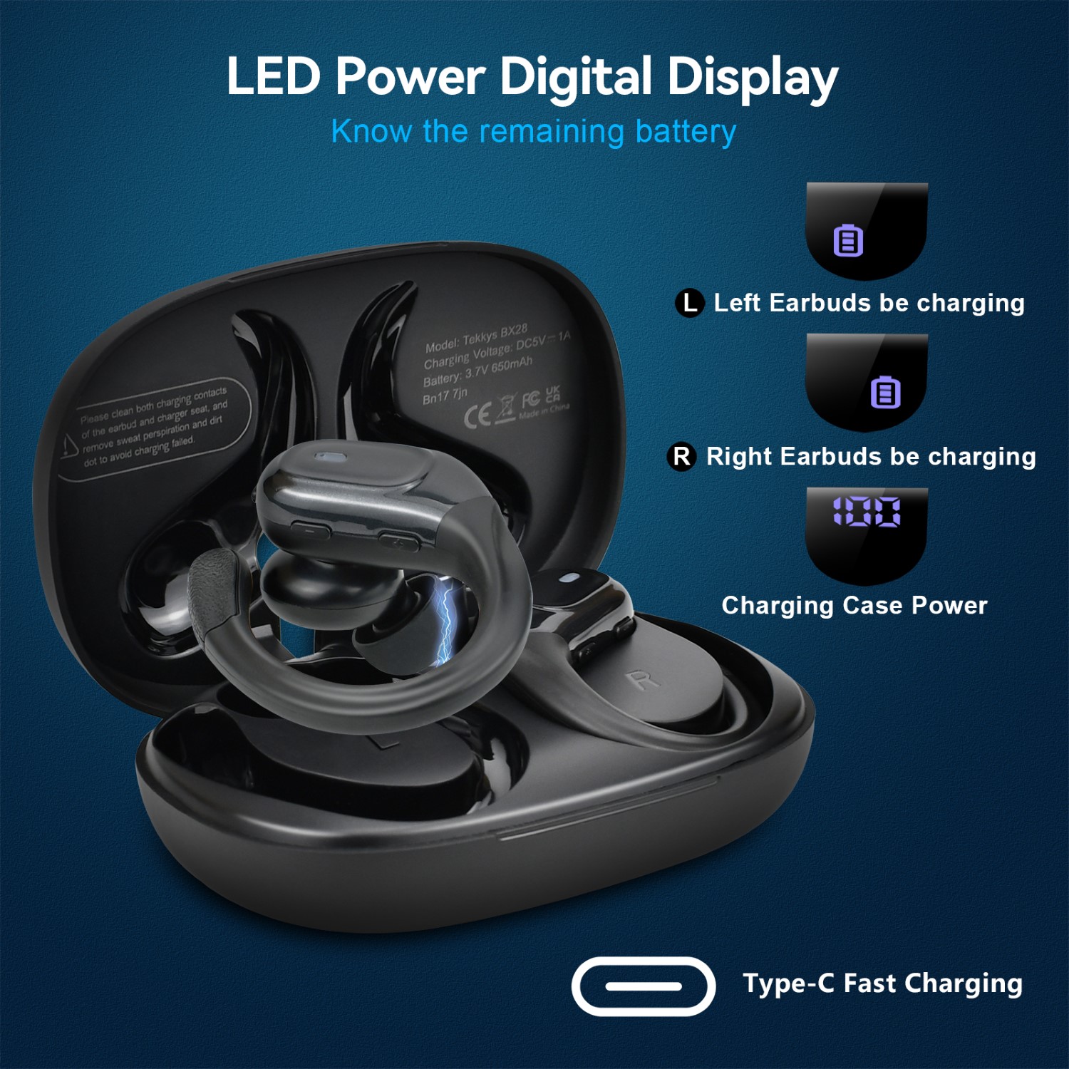 earbuds, wireless earbuds, long hour battery, music play, smart control, led display, handsfree